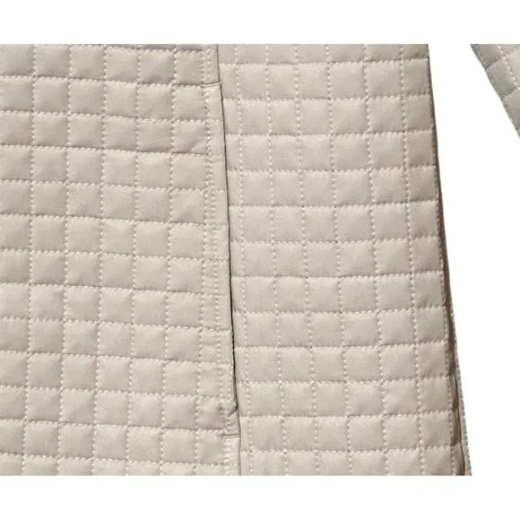 Lands' End Womens Quilted Hooded Jacket Tan Medium NWT Lightweight Full Zip - Picture 5 of 8